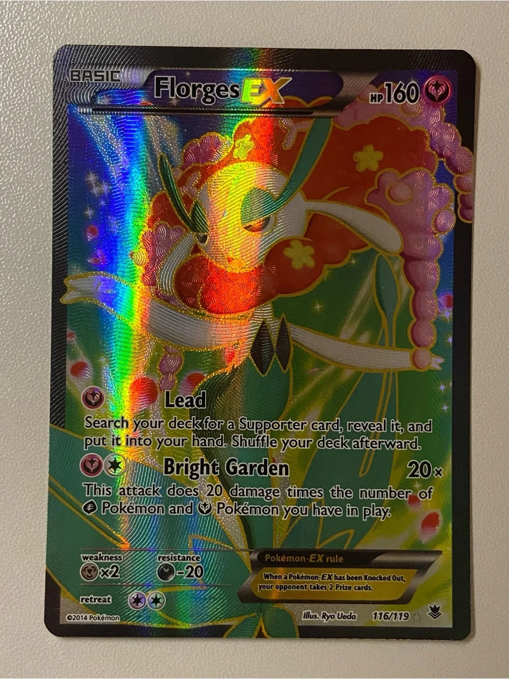 Pokemon Florges EX Full Art Holo Card #116/119 XY-Phantom Forces Near Mint